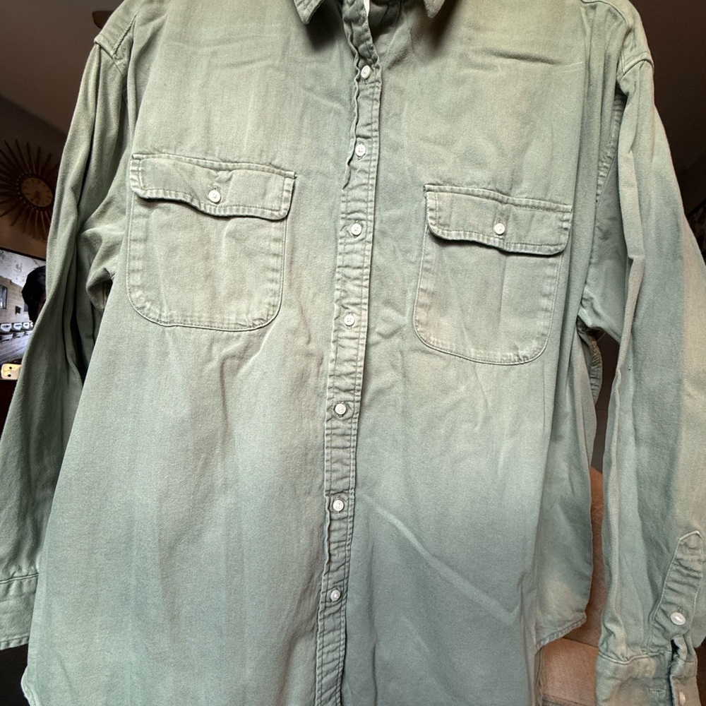Aerie Olive Button Down Casual Shirt